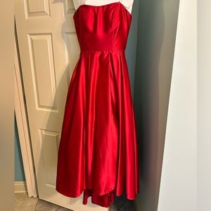 Red Strapless Ballgown